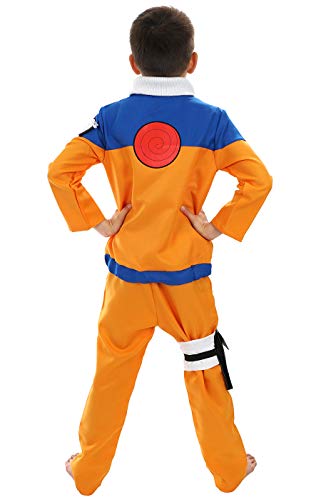 CoolChange Disfraz para niños para los Fans de Naruto | Disfraz Uzumaki de Ninja para niños | Talla: 130