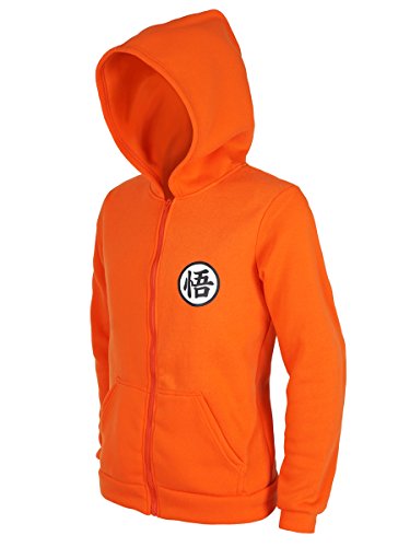 CoolChange Sudadera con Capucha de Son Goku | suadera con Cremallera con Escritura GO | Talla: M