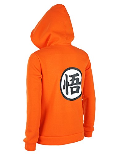 CoolChange Sudadera con Capucha de Son Goku | suadera con Cremallera con Escritura GO | Talla: M