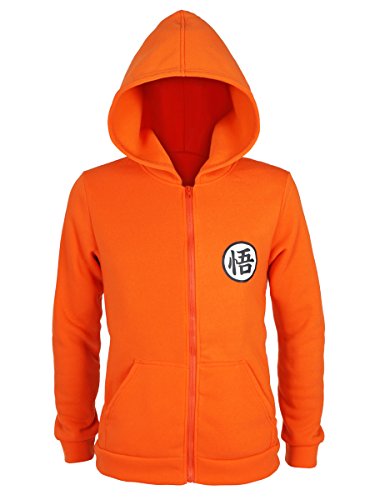 CoolChange Sudadera con Capucha de Son Goku | suadera con Cremallera con Escritura GO | Talla: M