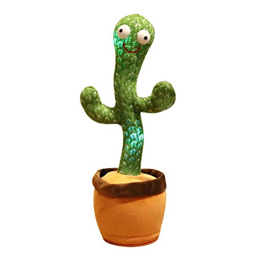 Coolga Juguete de Cactus bailarín Que Repite lo Que Dices, muñeco de Peluche de Cactus bailarín Meneo con 120 Canciones, Canto, Baile, LED electrónicos, Juguetes de Cactus Que Hablan