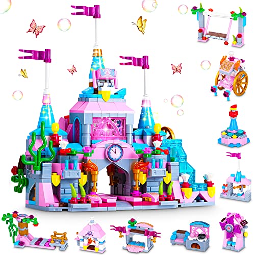 COOLJOY 569PCS Bloques Magneticos, Juguetes Construcciones Magneticas para Niños, Combina 12 Modelos Princesa y Principe con un Total de 25 Estilos de Juguetes de Construcción de Castillos