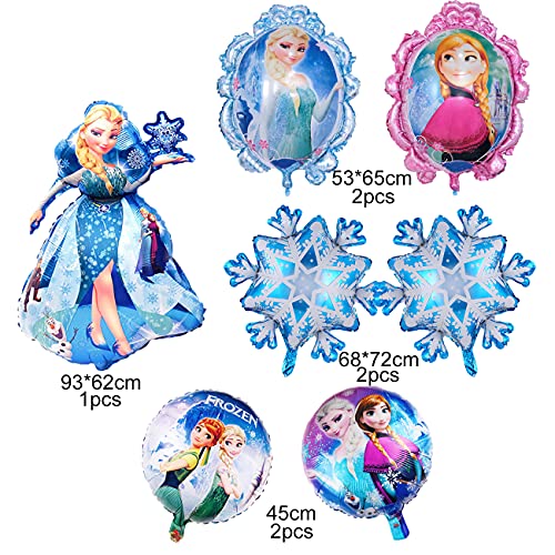 Copo de nieve Decoraciones para fiesta de cumpleaños 10PCS Frozenes Party Decoración de cumpleaños Globos Globo de papel de aluminio Globo de aire Decoración de cumpleaños para niños 18 pulgadas