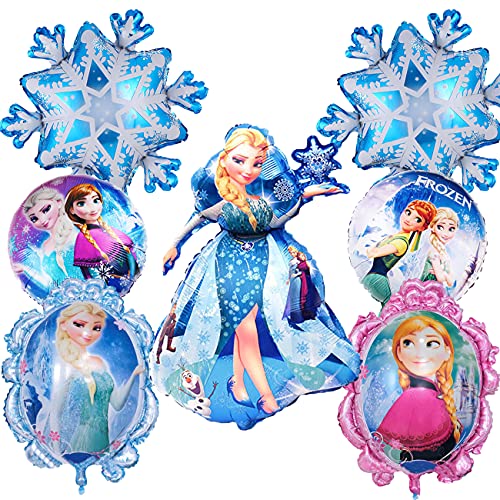 Copo de nieve Decoraciones para fiesta de cumpleaños 10PCS Frozenes Party Decoración de cumpleaños Globos Globo de papel de aluminio Globo de aire Decoración de cumpleaños para niños 18 pulgadas