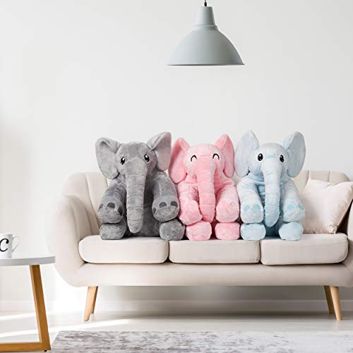 corimori® - Elefant Nio, Peluche XXL Grande de 60 cm para niños pequeños, Mullido y Suave, Calidad de Color Azul.