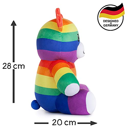 corimori Peluche de Quinn Der LGBTQ Teddy arcoíris, 28 cm, Multicolor