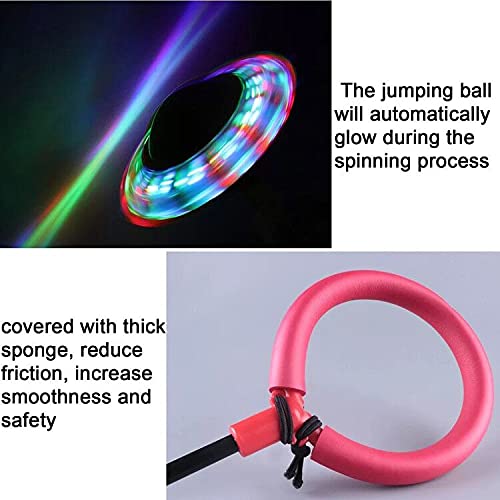 Coriver 2 pelotas deportivas para columpios, pelotas de salto de tobillo plegables con mochilas de almacenamiento, anillo de salto de fitness con brillo intermitente para niños y adultos