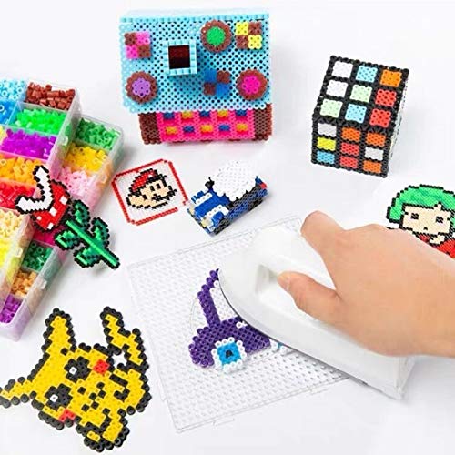 Coriver Kit de Cuentas de fusibles de Agua de 5 mm, 10000 Cuentas de Hierro de 12 Colores con 6 tableros de Clavijas, 2 Pinzas, 6 Papel de Planchar, Cuentas de perler para Hacer Joyas para niños