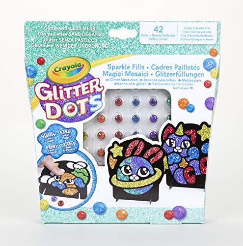 Crayola- Dots mágicos Mosaicos, juego para jugar y crear con el purpurina moldeable, multicolor, 04-0801 , color/modelo surtido