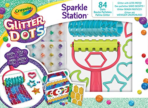 Crayola- Dots Sparkle Station, juego para jugar y crear con el purpurina moldeable, multicolor, 04-0804 , color/modelo surtido