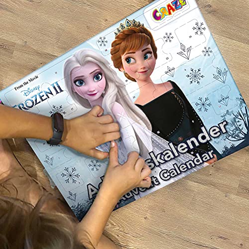 CRAZE Calendario adviento Frozen 2- Calendario de navidad Disney Original 2021 con juguetes y material escolar para niños y niñas. Elsa y Ana