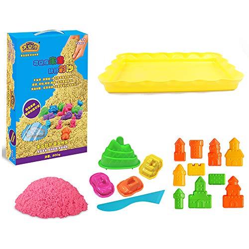 Creative Kids Play Sand Activity Kit Magic Ultra-Light Clay Toy DIY Sensory Sand Set Boys & Girls Gift 3+,Rosado,A