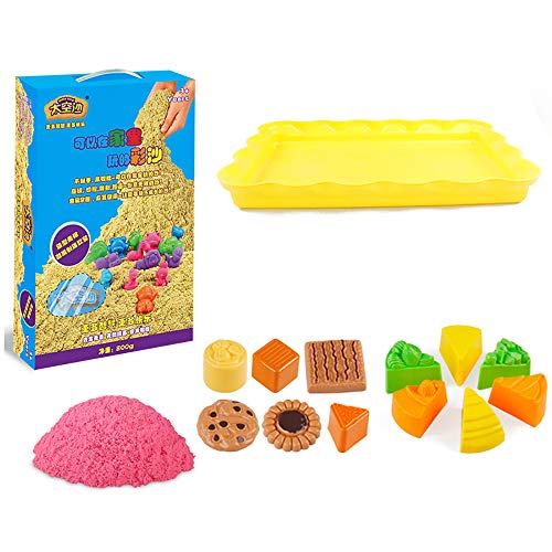 Creative Kids Play Sand Activity Kit Magic Ultra-Light Clay Toy DIY Sensory Sand Set Boys & Girls Gift 3+,Rosado,C