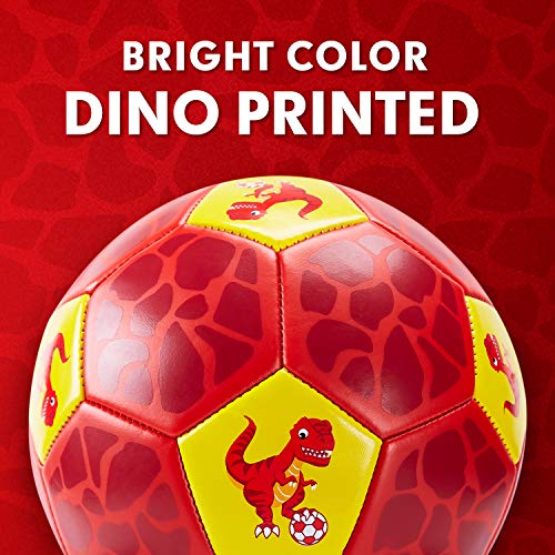 CubicFun Balon Futbol Niños Tamaño 3, Balon de Futbol de Dinosaurio Balón de Fútbol Entrenamiento Pelota Futbol Juguetes Niños 3 4 5 6 7 años, Balon Futbol con Bomba y Bolsa de Malla