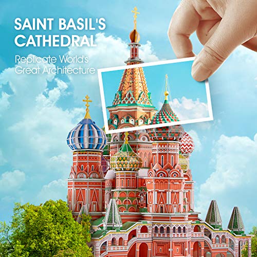 CubicFun Puzzle 3D LED Catedral de San Basilio Rusia Arquitectura Kit de Construcción Modelo, Decoración y Regalo para Adultos y Niños, 224 Piezas