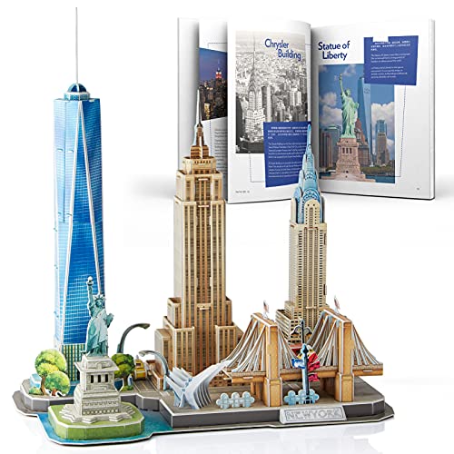 CubicFun Puzzle 3D New York CityLine Maquetas para Montar Paisaje Urbano, 123 Piezas