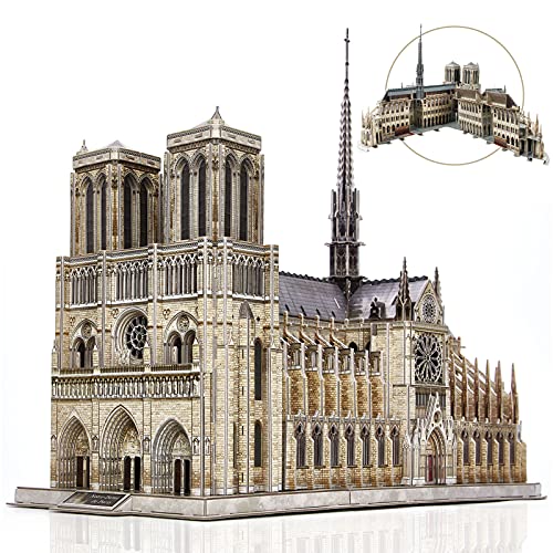 CubicFun Puzzle 3D Notre Dame de Paris Grande Arquitectura Maquetas para Construir Souvenir Regalo para Adultos, 293 Piezas