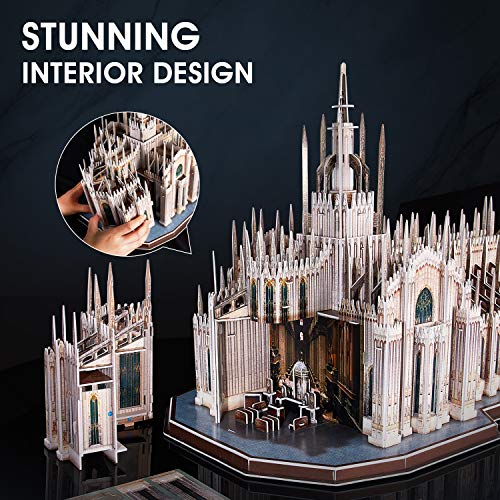 CubicFun Puzzles 3D Italia Duomo di Milano Arquitecturas Kits de construcción de Modelos Catedral entrelazada Regalo de Recuerdo para Adultos y niños, 251 Piezas