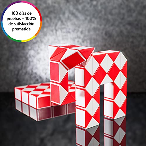 CUBIDI Serpiente mágica con Bloques, Juegos de Rompecabezas, cumpleaños, pequeños obsequios para Unisex Adultos Rojo 48