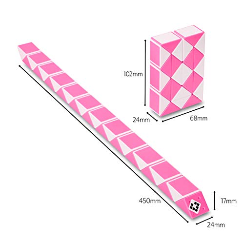 CUBIDI Serpiente mágica con Bloques, Juegos de Rompecabezas, cumpleaños, pequeños obsequios para Unisex Adultos Rosa 24