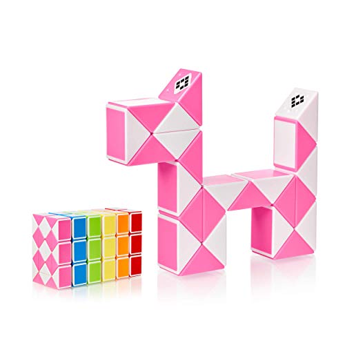 CUBIDI Serpiente mágica con Bloques, Juegos de Rompecabezas, cumpleaños, pequeños obsequios para Unisex Adultos Rosa 24