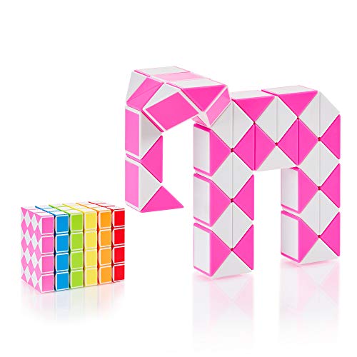 CUBIDI Serpiente mágica con Bloques, Juegos de Rompecabezas, cumpleaños, pequeños obsequios para Unisex Adultos Rosa 48