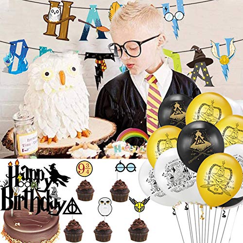 Cupcake Toppers BETOY 37PCS Cupcake Toppers cumpleaños Decoracion de Fiesta Estandarte de cumpleaños globo