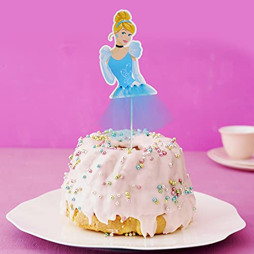 Cupcake Toppers- Caland LindoTemática Princesa En Forma de Pastel Toppers, Adornos para fiestas de cumpleaños 6 pcs