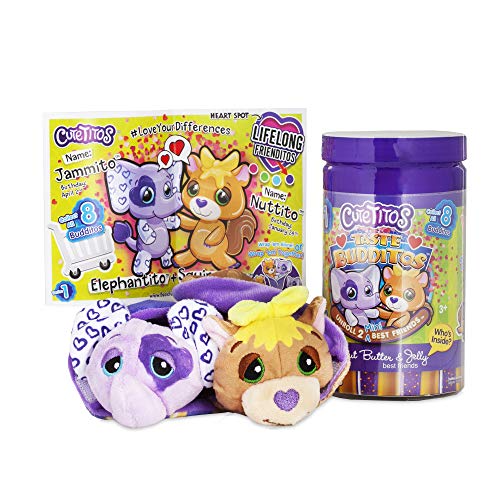 Cuteitos 39226 Cutetitos Taste Budditos Peanut Butter and Jelly-2 Mini Animales de Peluche coleccionables-Edades 3+ -Serie 1