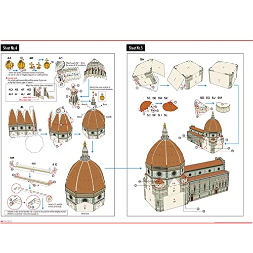 CYC DIY Catedral de Florencia, Italia Modelo de Papel Artesanal Edificio arquitectónico 3D Juguetes educativos de Bricolaje Juego de Rompecabezas Hecho a Mano para Adultos