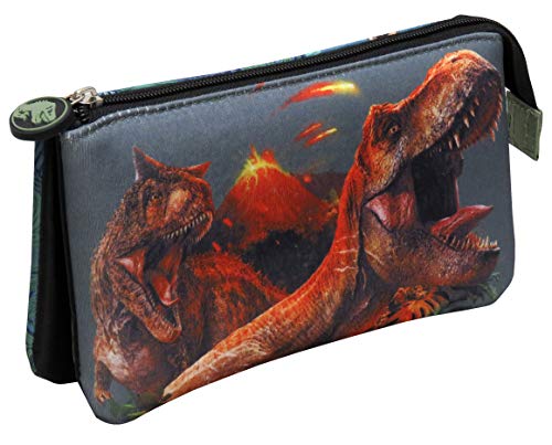 CYP BRANDS Jurassic World PT-33-JW Portatodo Triple con 5 Compartimentos, Rojo