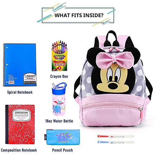 CYSJ Mochilas Escolares, Mochila 3D Minnie Mickey Mouse, Mochila Escolar para Niños, Mochila de Gran Capacidad,Mochila de Viaje para Deportes al Aire Libre, Regalo de Cumpleaños para Niños