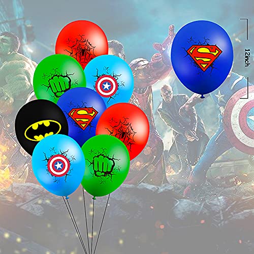 CYSJ Suministros de Fiesta Temáticos de Los Vengadores, 27 Pcs Decoraciones de Fiesta de cumpleaños de superhéroe, Equipo Americano Spider-Man del Pancarta,Decoracion Cumpleaños Superheroes