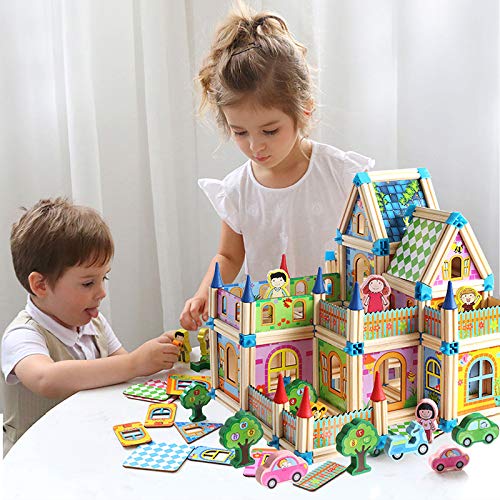 Czemo Juegos de Construcción Madera Puzzle 3D Casas Kit de Madera Juguetes Montessori para Niños y Niñas de 2 3 4 Años