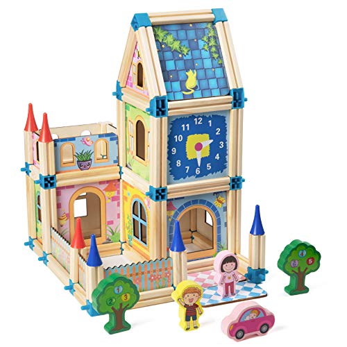 Czemo Juegos de Construcción Madera Puzzle 3D Casas Kit de Madera Juguetes Montessori para Niños y Niñas de 2 3 4 Años