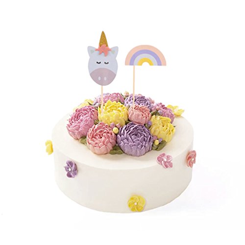 D dolity 12 x Unicornio repostería tartas Tapa Cake Picks Tarta Conector Muffin Topper para niños Cumpleaños