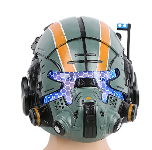 Dailygocn Titanfall 2 máscara de Jack Cooper Casco Verde Resina con Glow Ojo Helmet Green Resin Glow Eyes Mask Cosplay Carnaval colleción difraz Costume Regalo Unisex para Fans del Juego