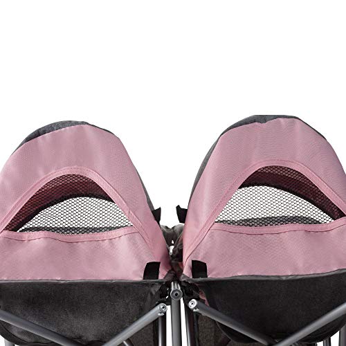 Daisy Chain Silla de Paseo gemelar para muñecos Zipp MAX - Recomendado para niños de 4 a 9 años. (Classic Pink)