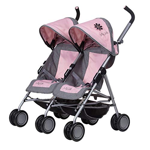 Daisy Chain Silla de Paseo gemelar para muñecos Zipp MAX - Recomendado para niños de 4 a 9 años. (Classic Pink)