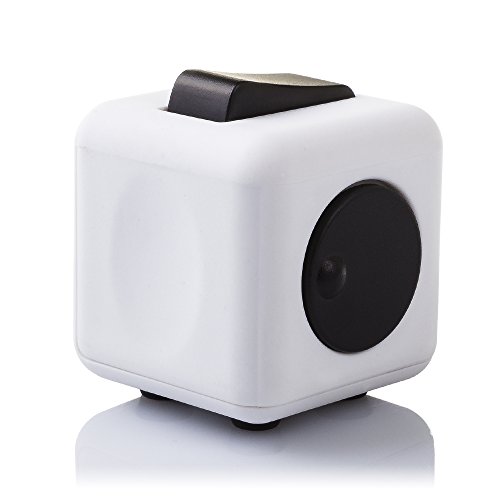 DAM-DMV094WHITEBLACK Fidget Cube Anti Estrés con 6 Módulos Relajantes, Color White Black (DMV094WHITEBLACK)