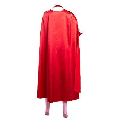 Danny Queen Disfraz de Wanda Maximoff Capa de Bruja roja con Tocado Mujer Maximoff Witch Cosplay Tops Pantalones Trajes Conjunto Completo Mono de Halloween para Hombres Mujeres