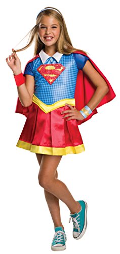 DC Comics - Disfraz de Supergirl licencia oficial para niña, infantil talla 7-8 años (Rubie's 620714-L)