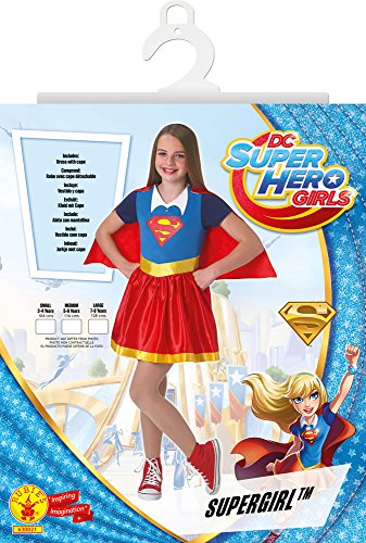 DC Comics - Disfraz de Supergirl oficial para niña, infantil 5-6 años (Rubie's 630021-M)