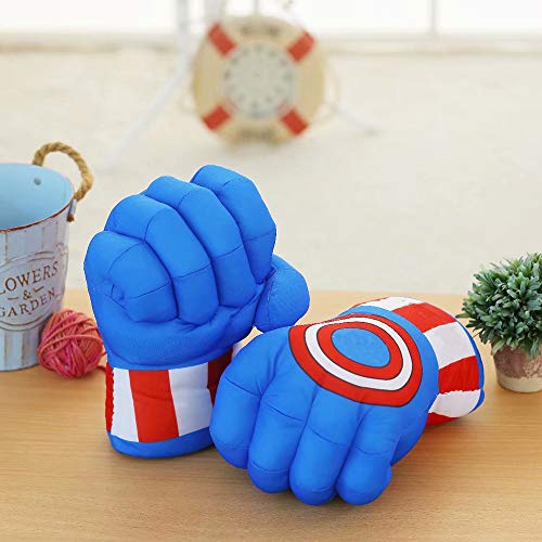 DDGOJUME Big Hulk Smash Hands, 1 par de Guantes de Boxeo Suaves de Hulk, Disfraz de Felpa de puño para niños y Adultos (Blue)