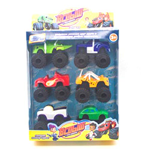 DDyna Stoy Car, 6 unids/Lote Monster Hines Rusia Juguetes para ni?os Blaze Miracle Cars Blaze Vehicle Car Toys con Caja Original Los Mejores Regalos