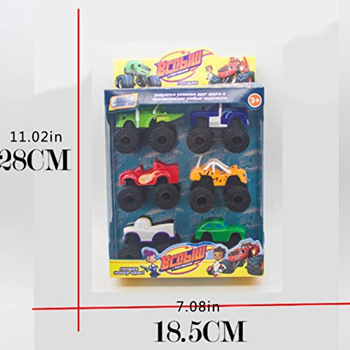 DDyna Stoy Car, 6 unids/Lote Monster Hines Rusia Juguetes para ni?os Blaze Miracle Cars Blaze Vehicle Car Toys con Caja Original Los Mejores Regalos