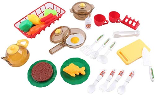 deAO Cocina de Juguete Happy Little Chef Cocinita con Luces, Sonidos, Funciones de Agua Real y Accesorios Incluidos