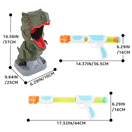 deAO Juego de Puntería Electrónico de Dinosaurio Incluye Pistolas de Aire, Pelotas de Tiro, Contador de Puntuación con Pantalla LCD y Sonidos – Actividad Infantil y en Familia