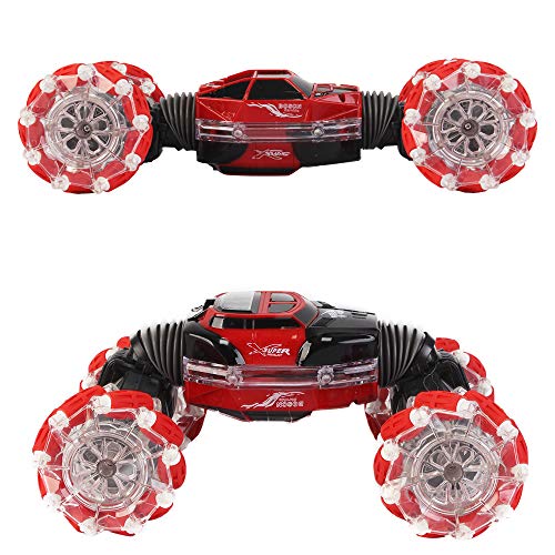 deAO RC Coche Stunt Acrobático Doble Cara Tanque Todo Terreno Coche de Carreras Teledirigido 2.4GHz Monstruo Crawler Vehículo Diseño de Doble Torsión