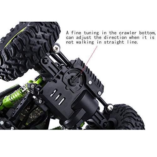 deAO RC Coche TodoTerreno Rock Crawler 4x4 a Control Remoto - 1:18 Rastreador de Roca 2.4GHz Sync System modo Multi Jugador (Rojo) , color/modelo surtido